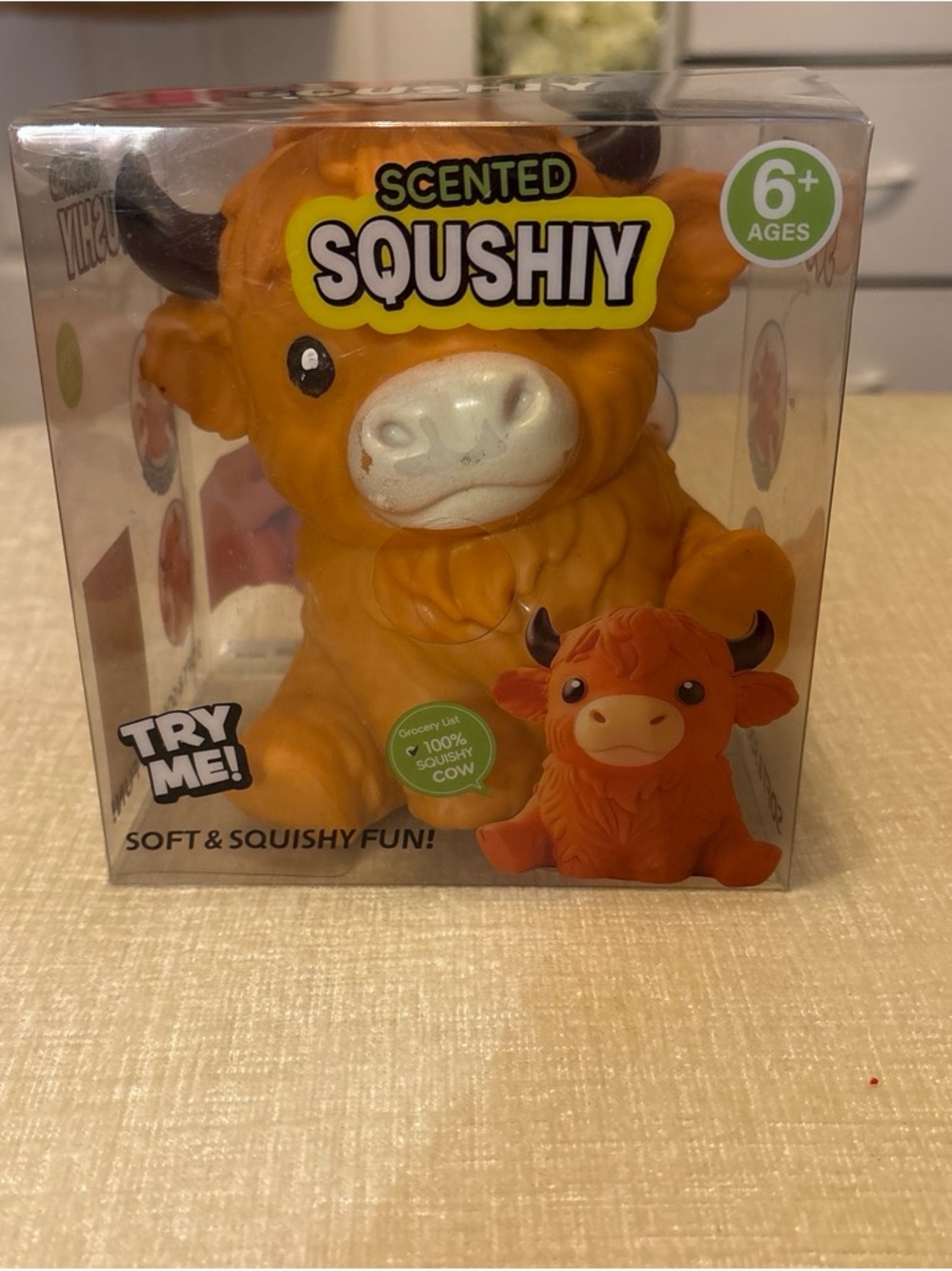 Jumbo highland cow scented squishy